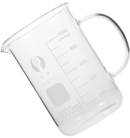 TOPPERFUN Vaso Asa De Vidrio Vaso Medidor Transparente Para Química Para Laboratorio