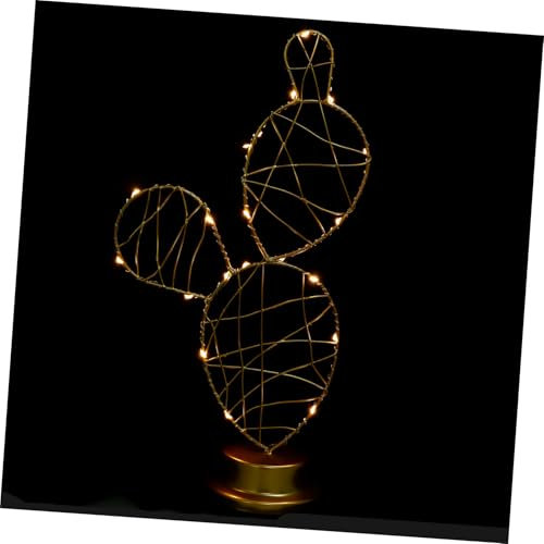 LIFKOME Lampe de Bureau Cactus LED Décorative Petite Lampe de Table pour Salon Chambre Élégant sans Pile