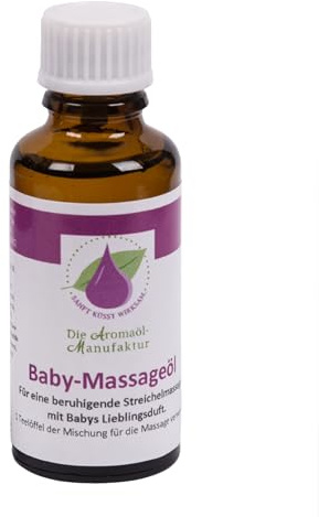 Die Aromaölmanufaktur Baby Massageöl 30ml - Wohltuendes Babyöl mit 100% natürlichen ätherischen Ölen für Entspannung, Verwöhnt zarte Babyhaut