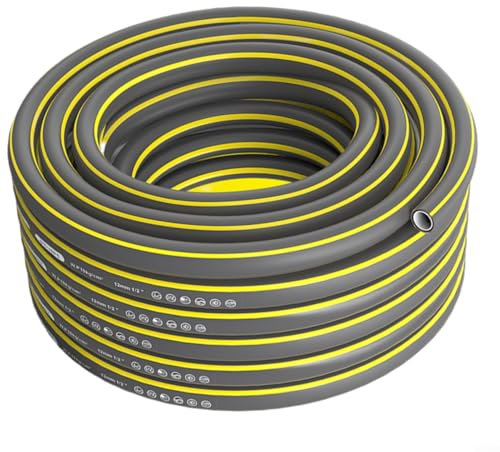 Alanmoship Tubo da giardino 5 m Tubo dell'acqua ad alta pressione flessibile in PVC tubo di irrigazione multiuso per piante da giardino lavaggio auto pulizia patio grigio lunghezza 5 metri