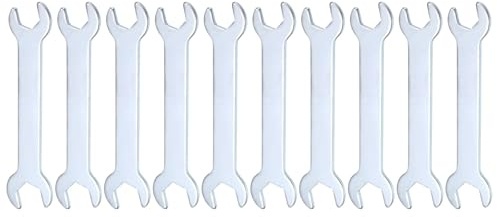 QUARKZMAN 10Pcs Clé à Fourche Doubles Fines 11mm x 13mm Métrique Clé Plate Extra Fine et Petite, Galvanisée, pour Réparation Automobile et Assemblage de Meubles