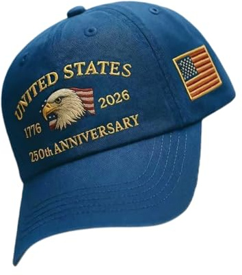 Bmdjdq US 250th Cap | Verstellbare 250th Eagle Gedenk Cap - Damen Herren Novelty Kleidung Für Sommer Outdoor Arbeit Fest Navy Reisen Wandern Angeln Camping | Geburtstag