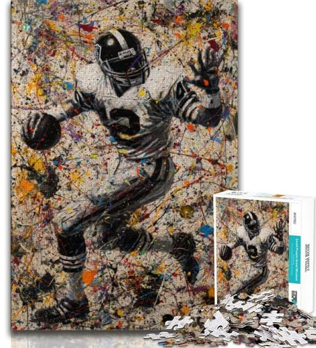 American Football Puzzle 1000 Teile für Erwachsene, anspruchsvolles Spiel und Familienspiel, ganze Familie, 38x26cm