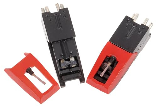 Alipis Puntina Giradischi in Abs Nero 2 Pezzi, Ago di Ricambio Resistente All'usura per Pickup Giradischi Vinile, Facile da Installare per Piatto Girevole