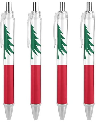 SERYMJ New UK Flag Retractable Ballpoint Pen 0.5mm Fine Point Black Ink Pens Office Supplies for Teacher 4 PCS