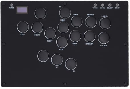 Diyeeni Arcades Fight Stick, Game Fighting Joystick PC mit RGB-Licht, Hot-Swap-fähig, 5 Modi, Hebelloser Controller für SteamDeck für ROG ALL für für Android für Linux