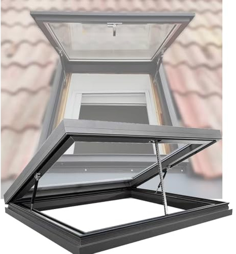 Manual Venting Skylight with Double-Layer Tempered Glass for Attic, Basement, Sunroom, and Shed House