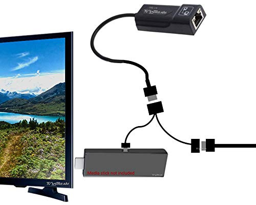 LAN Ethernet Adapter for Fire TV Stick Lite/4K Firestick 4k Max, includes a USB OTG Adapter - Speeds up to 100 Mbps