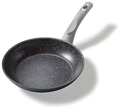 STONELINE Gourmundo Made in Germany Bratpfanne 24 cm, antihaft beschichtete Pfanne mit echten Steinpartikeln, alle Herdarten inkl. Induktion, fettfreies Braten