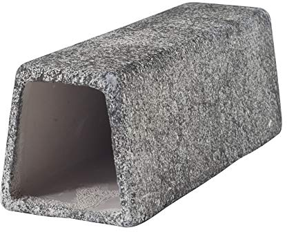 OMEM Reptilien-Versteck aus Keramik, kleine Reptilien-Verstecke und Höhlen, Lebensraum-Dekoration, Reptilienbedarf (L)