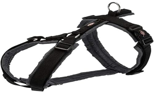TRIXIE Premium Trekking Geschirr, L: 70–85 cm/25 mm, schwarz/Grafit