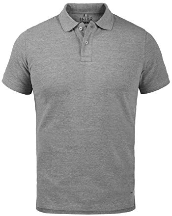 Blend Raffael Herren Poloshirt Polohemd T-Shirt mit Knopfleiste, Größe:XL, Farbe:Zink Mix (70815)