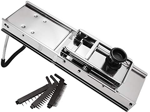 Mandolina Affettatrice Professionale Acciaio Inox 18/10 - con 5 Tagli Differenti e Carrello