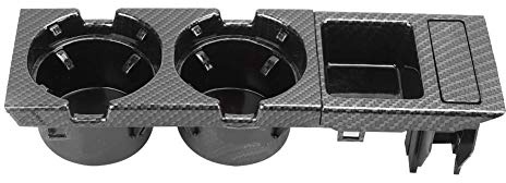 Mittelkonsolen-Getränkehalter, Auto Aufbewahrungsbox, Becherhalter Cupholder Mittelkonsole mit Münzbox für E46 3 Serie 1999-2006(Carbon-Stil)