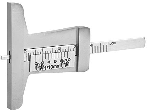 Oumefar 0-10mm Calibro di profondità del battistrada del Pneumatico 0.1mm Precisione profondità del battistrada Calibro Misuratore di profondità del Pneumatico della Ruota in Acciaio Inossidabile