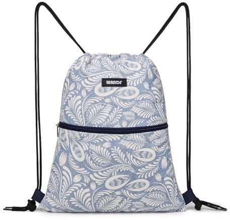 WANDF Sac de Sport Sac de Sport à Dos avec Poche extérieure Cordon réglable pour Femmes Hommes