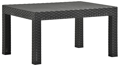 vidaXL Gartentisch Couchtisch Beistelltisch Balkontisch Terrassentisch Teetisch Gartenmöbel Tisch Outdoor Anthrazit 58x58x41cm PP Rattan