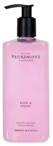 Pecksniff's Moisturizing Hand Wash - Vitamin B Enriched, Natural & Gentle Cleanser, Luxurious Hand Wash 500ml/16.9 fl oz (Rose & Peony)