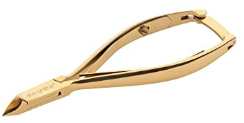 Aba Group Kosmetikzange 11,5 cm, Zwei-Feder-Zange - gold, 5mm (1136), scharfe Nagelhautschere, Maniküre-Tools, Pediküre-Werkzeuge