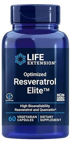 Life Extension, Optimized Resveratrol Elite™, 60 vegane Kapseln, 250mg Resveratrol je Dosis, Glutenfrei, Sojafrei, GMO frei, Geschmacksneutral