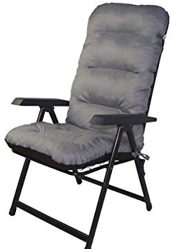 Bjird 4X Stuhlauflagen für Gartenmöbel Sitzpolster für Hochlehner Gartenmöbelauflagen, Chair, Gartenstuhl-Auflage - 120 x 48 x 7 cm - Hellgrau - 4 Stück