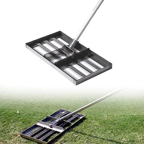 ATRNA Rasen Rechen, Rasenrechen Golf Garden Grass Trimmer Stangenlänge Rasenwerkzeuge Edelstahl Garten, Hof, Bauernhof-Silver