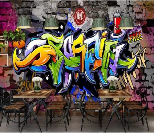 Papel Pintado Pared 3D Papel Tapiz Graffiti Industrial Fotomurales 3D Tv Fondo Pared Moderno Dormitorio Murales