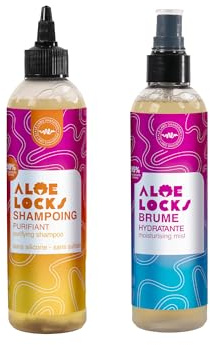 Aloe Locks | Baobab-Nettle Purifying Shampoo 250 ml + fuktgivande dimma 250 ml | Lugnar hårbotten klåda | anti-mjäll verkan | stimulerar hårväxten | tillverkad i Frankrike