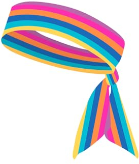 Regenbogen-Stirnbänder, Tennis-Stirnband, schweißableitend, schnell trocknend, Haarband für Männer und Frauen, athletisches Schweißband, Kopfwickel für Basketball, Laufen, Workout (Regenbogen)