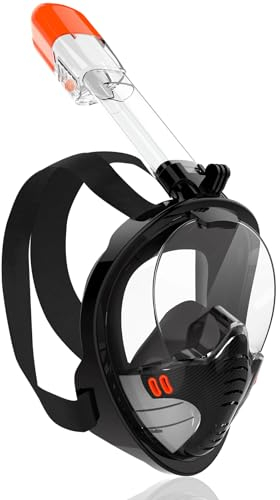 AKOFIC Maschera Snorkeling, Maschera Subacquea Snorkeling Adulto Bambini con 180° Visuale Panoramica Pieno Facciale Anti Appannamento e Tenuta Stagna Infiltrazioni Design per Adulti Bambini