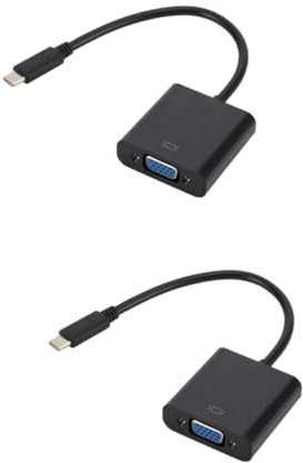 OSALADI 2piezas Adaptador USB Type-c Vga Macho Cable Vga para Proyector y Monitor Conexión Estable Compatible Laptops y Pcs Negro
