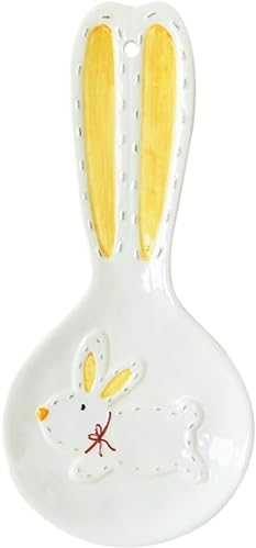 Repose-cuillère en céramique, support de cuillère à café for cuisinière, repose-cuillère à café en forme de lapin, repose-cuillère de cuisine for comptoir de cuisine, repose-ustensiles for spatule, pi