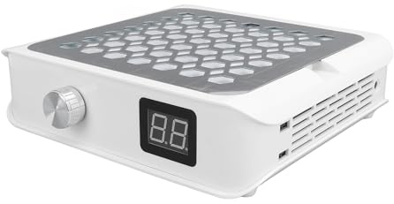 60W Colector de Polvo de Uñas Potente Aspirador de Polvo con Ventilación Lateral 4500RPM Extractor de Polvo Inalámbrico con Filtro de Malla Fina para Pulido de Uñas de Gel