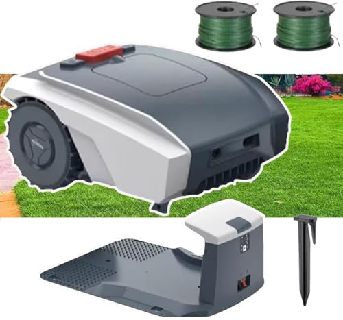 menglanchang Tondeuse à Gazon RobotiséE 5000mah-Coupe Jusqu'à 1 500 M², Tonte Ultra Silencieuse,ContrôLe D'Application Bluetooth, Tuyau Lavable, Hauteur De Coupe 20-55 Mm/Largeur Coupe19 Cm.,Grey