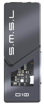 S.M.S.L D10 Amplificatore per cuffie USB Potrable Dac con uscite audio da 3,5mm e 4,4mm bilanciate Doppio mini amplificatore audio Supporto 500mw 16Ω DSD256 Hi-Res Earphone Amp (Grigio)