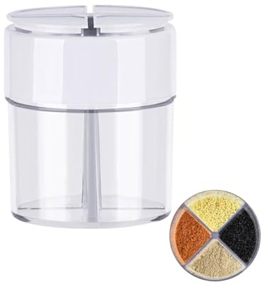 4-in-1 leere Gewürzflaschen, transparente Gewürzgläser für die Küche, multifunktionale Gewürzbehälter für Zuhause, Restaurant, Camping, Reisen, Kochen, Grillen