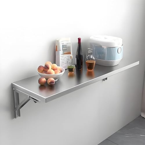 Kaverno An Der Wand Montierter Klapptisch, Edelstahl Kleiner Klappbarer Klapptisch, Esstisch Für Küche, Computertisch-Werkbank, Lerntisch, Werkbank Klappbar(100 * 25cm)