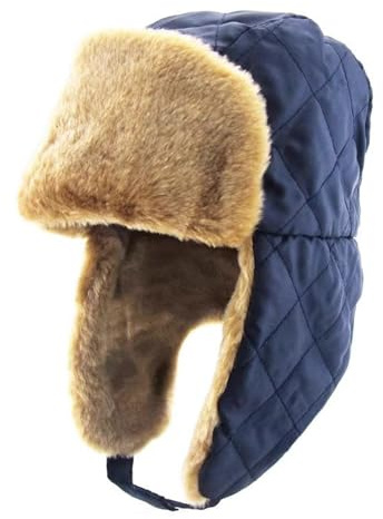 Chapkas Enfant Bonnet Aviateur Pilote avec Earflap Chapeau d'hiver Chaud Chapeau de Trappeur Fausse Fourrure Coupe-Vent pour Enfant de 2-7 Ans (FR/ES, Numérique, 50, Bleu)