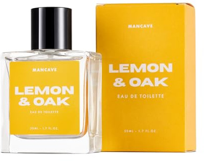 ManCave Citron och Ek Eau De Toilette för Män, 50 ml, Cruelty-Free, Träig Herrparfym med Citrus och Ek, Aftershave Present för Honom, UK Formulerad EDT