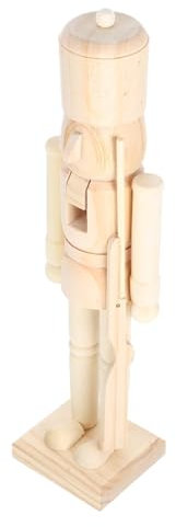 Garneck Nutcracker Decor Unfinished Wooden Soldier Figurine for Creative Crafting for Christmas Birthdays Easter and Family Fun