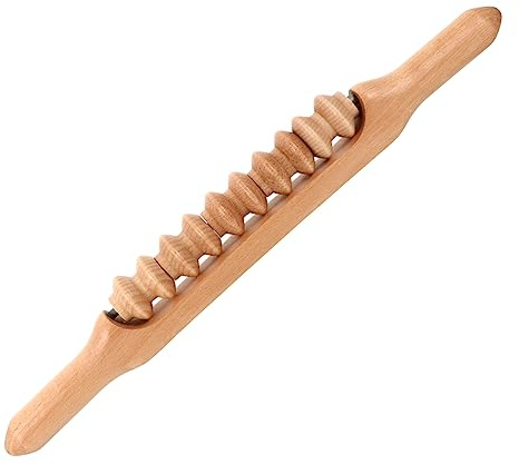 Healvian Holzwalze Massagerolle aus Buche für Schultern und Arme mit Rutschfestem Griff der Flexibilität und Ganzkörperentspannung