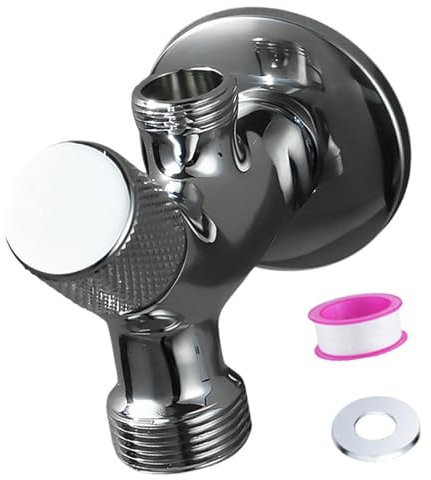 Generic Copper Hose Connector for Washing Machines Featuring Three-Way Splitter with Two Outlets, 4 Point Thread