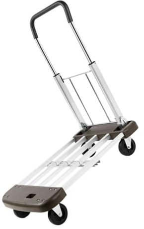 HOUDERCO Portable Folding Luggage Cart Four Silent Wheels, Lightweight Hand Truck for Home Use, Shopping Trolley Suitable for Travel and Cargo Transport
