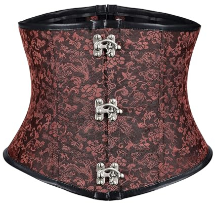JasGood - Corsetto da donna sottoseno, stile gotico/vintage, con pizzo, stringivita, per Halloween, M