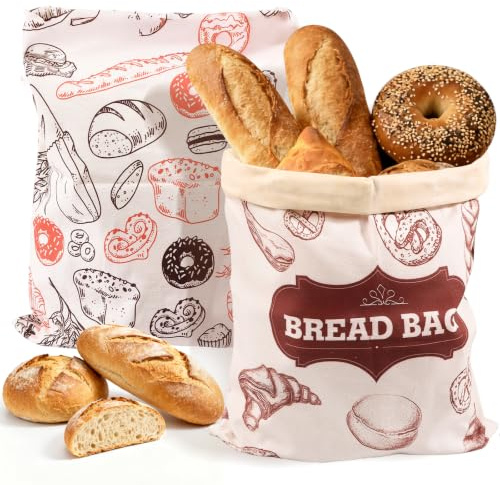 Beeswax Bread Bags，Extra Large 2 Pack- 17×13 Reusable Sourdough Bread Bags for Homemade Bread