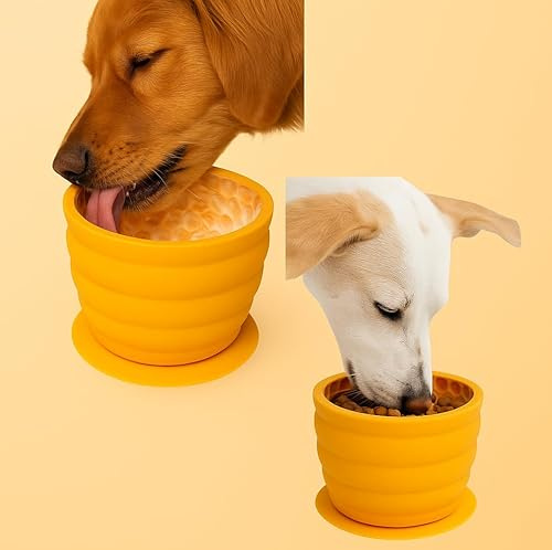 Silikon Schlecknapf für Hunde und Welpen – Anti-Rutsch mit starkem Saugnapf Beschäftigung und Leckerli Napf Hundeeis Abkühlung Hundenapf Dog Lick Bowl