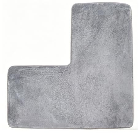 Corner Shower Bath Mat, Anti Slip L Shape Mat,Coral Velvet Corner Bath Mat | Highly Absorbent Bath Mat,Easy to Clean Corner Shower Rug,Suitable for Bathrooms,Bathtubs,Kitchen 80x80CM