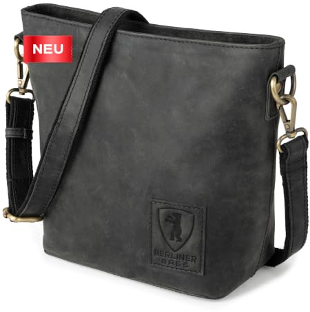 Berliner Bags Schultertasche Leder Madison für Damen | Mittelgroße Schultertasche, Umhängetasche und Crossbody Bag Leder mit Reißverschlussfach, Handytasche und abnehmbaren Griffen