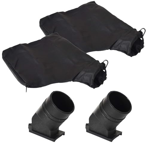 Lot de 2 Sacs à poussière pour Scie à Onglet en Aluminium 255 avec Fermeture éclair et Support Filaire Réglable pour Ponceuse à Bande de Réservoir,Accessoires de Scie à,Raboteuse,Scie Diagonale