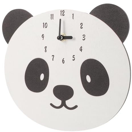 TOYANDONA Holz Panda Wanduhr Geräuschlos für Schlafzimmer Wohnzimmer Büro Langlebige Dekoration Künstlerisches Design